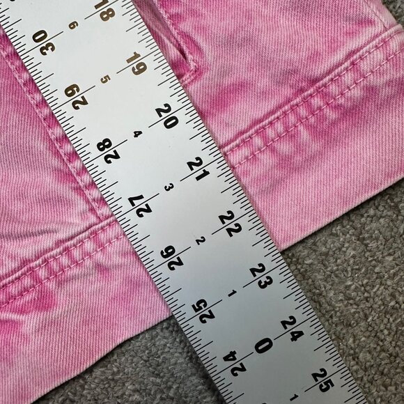 Free People X We The Free Rumors Denim Jacket Pink Acid Wash Women's X-Large - Picture 5 of 6